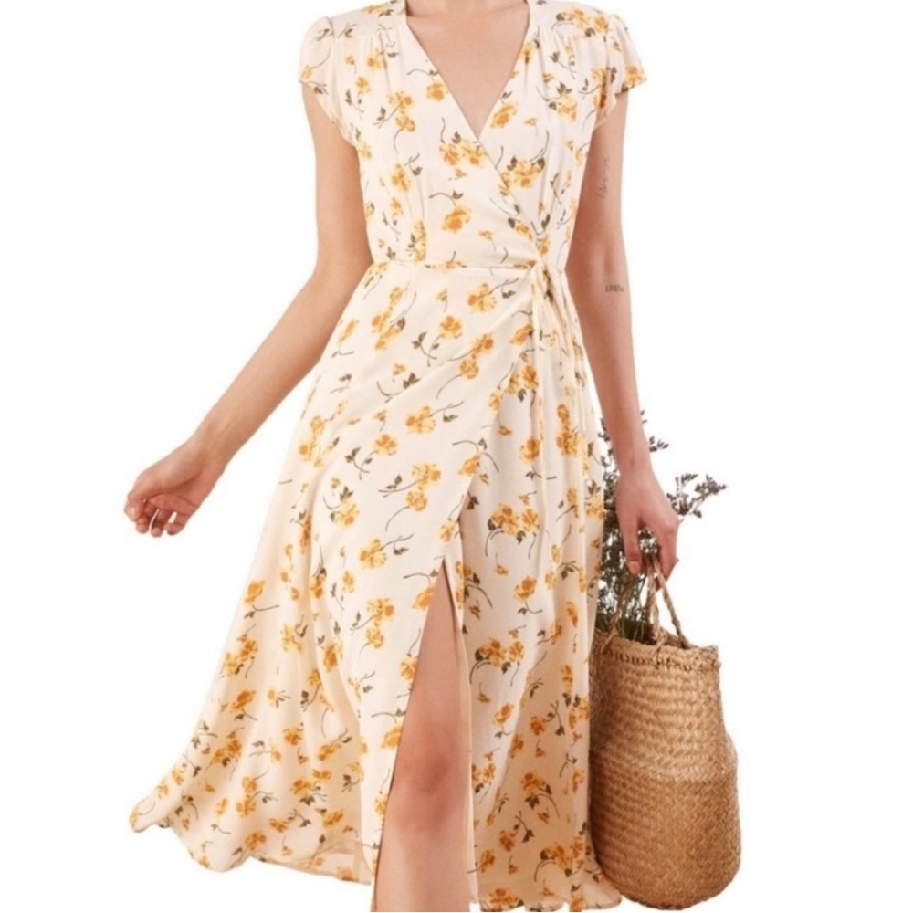 Reformation Carina Midi Wrap Dress